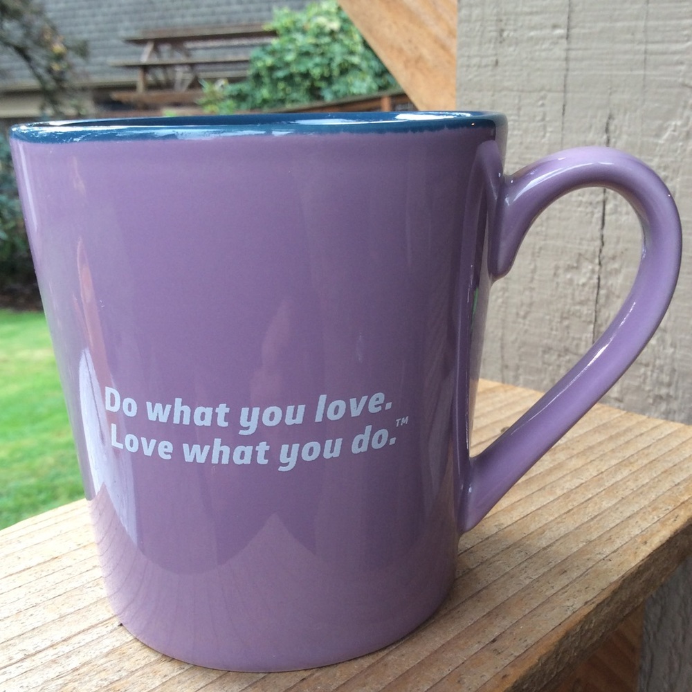 Life is Good lavender heart mug. “Do what you love - Picture 2 of 4
